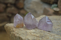 Polished Smokey Amethyst Window Quartz Point-Prism x 20 From Akansobe, Madagascar