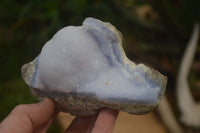 Natural Blue Lace Agate Geode Specimens x 4 From Nsanje, Malawi