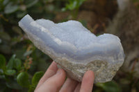 Natural Blue Lace Agate Geode Specimens x 4 From Nsanje, Malawi