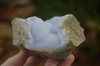 Natural Blue Lace Agate Geode Specimens x 4 From Nsanje, Malawi