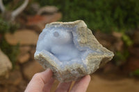 Natural Blue Lace Agate Geode Specimens x 4 From Nsanje, Malawi