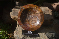 Polished Red Podocarpus Petrified Wood Bowl x 1 From Mahajanga, Madagascar