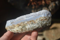 Natural Crystalline Blue Lace Agate Plates x 2 From Namibia