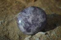 Polished Lepidolite with Pink Rubellite and Indicolite Galet-Palm Stones x 24 From Ambatondrazaka, Madagascar