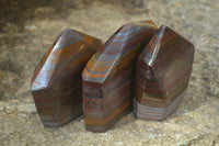 Polished Banded Tiger Iron Point-Prisms x 3 From Northern Cape, South Africa