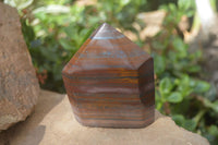 Polished Banded Tiger Iron Point-Prisms x 3 From Northern Cape, South Africa