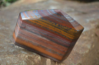 Polished Banded Tiger Iron Point-Prisms x 3 From Northern Cape, South Africa