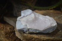 Natural Crystalline Blue Lace Agate Plates x 2 From Namibia