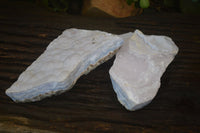 Natural Crystalline Blue Lace Agate Plates x 2 From Namibia