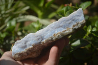 Natural Crystalline Blue Lace Agate Plates x 2 From Namibia