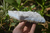 Natural Crystalline Blue Lace Agate Plates x 2 From Namibia