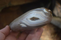 Polished Snow / Orca Agate Standing Free Forms x 4 From West Coast, Madagascar