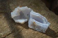 Natural Etched Blue Chalcedony Specimens with Pyrite x 35 From Nsanje, Malawi