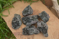 Natural Libethenite Crystals On Dolomite Matrix Specimens x 6 From Shituru, Congo