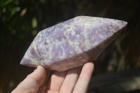 Polished Double Terminated Lepidolite Points x 6 From Zimbabwe