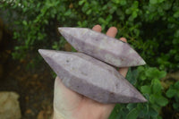 Polished Double Terminated Lepidolite Points x 6 From Zimbabwe