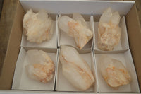 Natural Castle Quartz Crystals x 6 From Madagascar