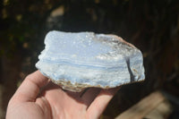 Natural Crystalline Blue Lace Agate Plates x 2 From Namibia