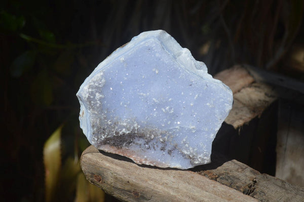 Natural Crystalline Blue Lace Agate Plates x 2 From Namibia