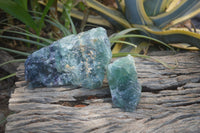 Natural Watermelon Fluorite Cobbed Specimens x 3 From Uis, Namibia