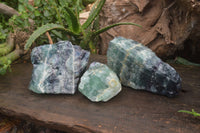 Natural Watermelon Fluorite Cobbed Specimens x 3 From Uis, Namibia