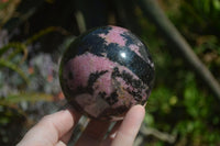 Polished Rhodonite Sphere x 2 From Ambindavato, Madagascar