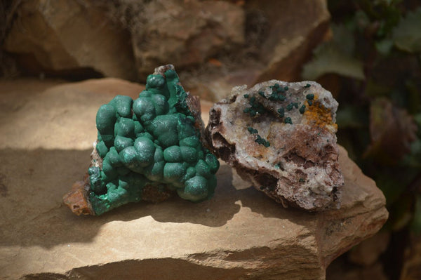 Natural A Grade Ball Malachite on Quartz Matrix x 3 From Kambove, Congo