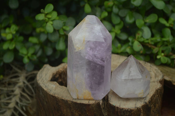 Polished Window Amethyst Quartz Crystals x 4 From Akansobe, Madagascar