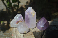 Polished Window Amethyst Quartz Crystals x 4 From Akansobe, Madagascar