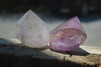 Polished Window Amethyst Quartz Crystals x 4 From Akansobe, Madagascar