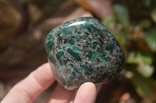 Polished Rare Emerald Mica In Matrix Standing Free Forms x 6 From Mutoko, Zimbabwe