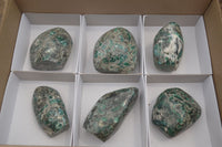 Polished Rare Emerald Mica In Matrix Standing Free Forms x 6 From Mutoko, Zimbabwe