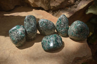 Polished Rare Emerald Mica In Matrix Standing Free Forms x 6 From Mutoko, Zimbabwe