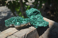 Natural Silky Malachite Specimens x 2 From Kasompe, Congo