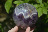 Polished Chevron Amethyst Sphere x 1 from Madagascar