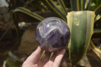 Polished Chevron Amethyst Sphere x 1 from Madagascar