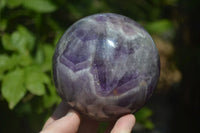 Polished Chevron Amethyst Sphere x 1 from Madagascar