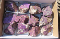 Natural Metallic Purpurite Cobbed Specimens x 12 From Erongo, Namibia