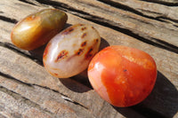 Polished Carnelian Palm Stones x 24 From Madagascar