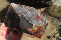 Polished Bloodstone With Pyrite Crystal x 1 From Swaziland