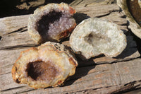 Natural Mixed Zululand Geodes x 3 from Jozini, South Africa