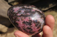 Polished Rhodonite Gemstone Eggs x 4 From Ambindavato, Madagascar