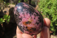 Polished Rhodonite Gemstone Eggs x 4 From Ambindavato, Madagascar