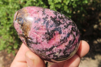 Polished Rhodonite Gemstone Eggs x 4 From Ambindavato, Madagascar