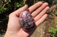 Polished Rhodonite Gemstone Eggs x 4 From Ambindavato, Madagascar