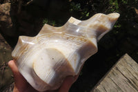 Polished Banded Agate Flame Sculpture x 1 From Madagascar