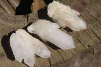 Natural White Quartz Crystal Clusters x 13 From Madagascar