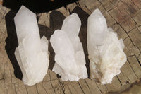 Natural White Quartz Crystal Clusters x 13 From Madagascar