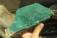 Natural Crystalline Malachite Specimens x 2 From Congo