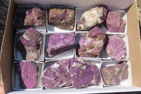 Natural Metallic Purpurite Cobbed Specimens x 12 From Erongo, Namibia